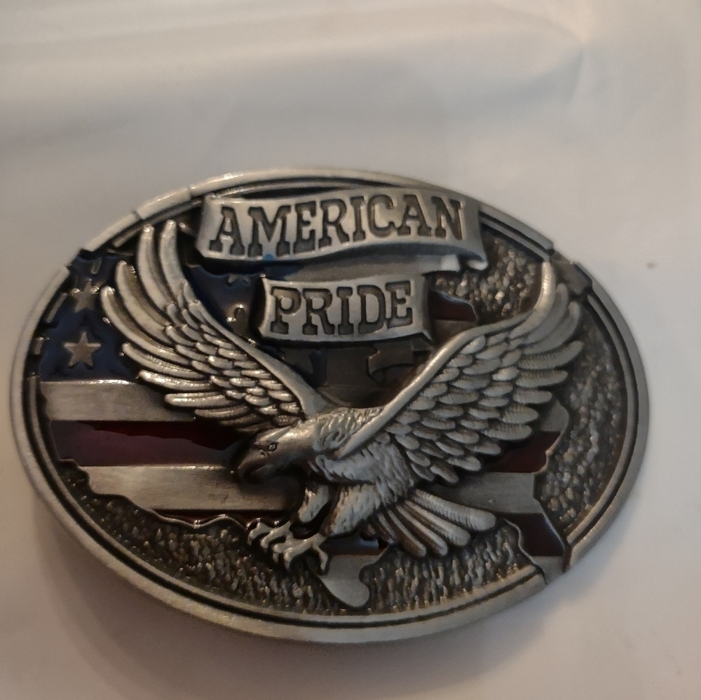 New men's American Pride Flag eagle patriotic belt buckle